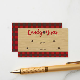 Red Flannel Wie viele Candies Game Guards Cards Begleitkarte