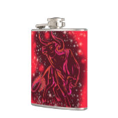 Red Flask mit Bull in Starry Nigh Flachmann (Links)
