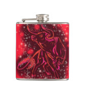 Red Flask mit Bull in Starry Nigh Flachmann (Vorderseite)