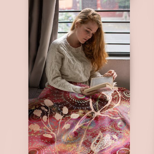 Red Fleece Blanket mit Blume