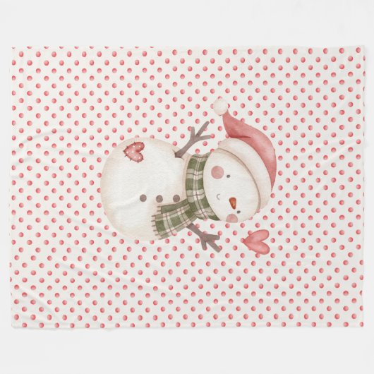 Red Fleece Blanket w/Snowman (Vorderseite (Horizontal))