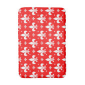 Red Fleur-de-lis-Muster Badematte (Vorderseite Vertikal)