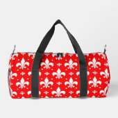 Red Fleur-de-lis-Muster Duffle Bag (Rückseite)