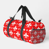 Red Fleur-de-lis-Muster Duffle Bag (Rechte Ecke)