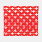 Red Fleur-de-lis-Muster Fleecedecke (Vorderseite (Horizontal))