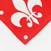 Red Fleur-de-lis-Muster Fleecedecke (Ecke)