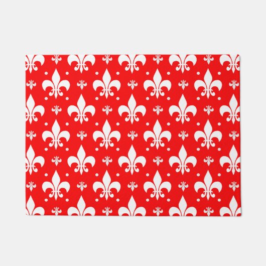 Red Fleur-de-lis-Muster Fußmatte (Vorderseite)