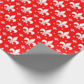 Red Fleur-de-lis-Muster Geschenkpapier (Ecke)