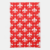 Red Fleur-de-lis-Muster Geschirrtuch (Vertikal)
