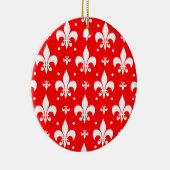 Red Fleur-de-lis-Muster Keramik Ornament (Rechts)