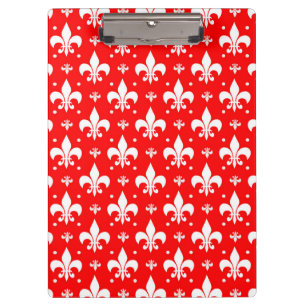 Red Fleur-de-lis-Muster Klemmbrett