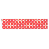 Red Fleur-de-lis-Muster Kurzer Tischläufer (Horizontal)