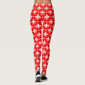Red Fleur-de-lis-Muster Leggings (Rückseite)
