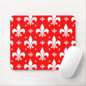 Red Fleur-de-lis-Muster Mousepad (Mit Mouse)