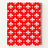 Red Fleur-de-lis-Muster Notizblock (Rückseite)