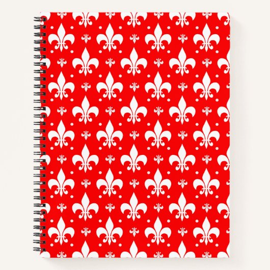 Red Fleur-de-lis-Muster Notizblock (Vorderseite)