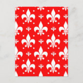 Red Fleur-de-lis-Muster Postkarte (Vorderseite)