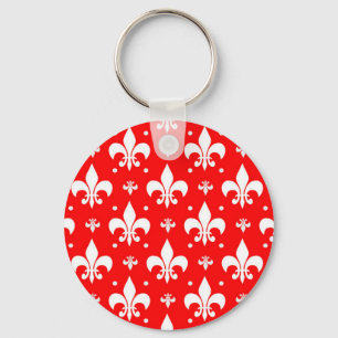 Red Fleur-de-lis-Muster Schlüsselanhänger