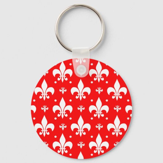Red Fleur-de-lis-Muster Schlüsselanhänger (Vorderseite)