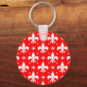 Red Fleur-de-lis-Muster Schlüsselanhänger (Rückseite)