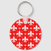 Red Fleur-de-lis-Muster Schlüsselanhänger (Rückseite)
