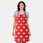 Red Fleur-de-lis-Muster Schürze (Getragen)