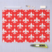 Red Fleur-de-lis-Muster Seidenpapier (Handwerk)