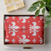 Red Fleur-de-lis-Muster Seidenpapier (Geschenk)