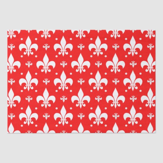 Red Fleur-de-lis-Muster Seidenpapier (Vorderseite)