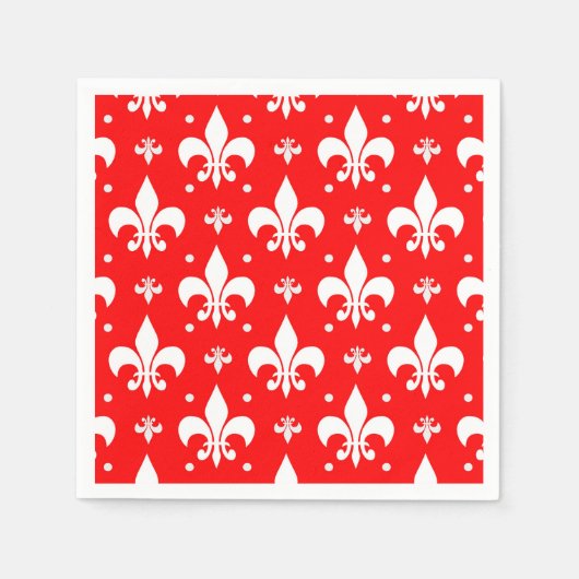 Red Fleur-de-lis-Muster Serviette (Vorderseite)
