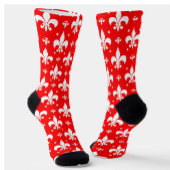 Red Fleur-de-lis-Muster Socken