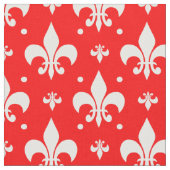 Red Fleur-de-lis-Muster Stoff (Nahaufnahme)