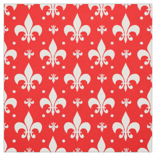 Red Fleur-de-lis-Muster Stoff