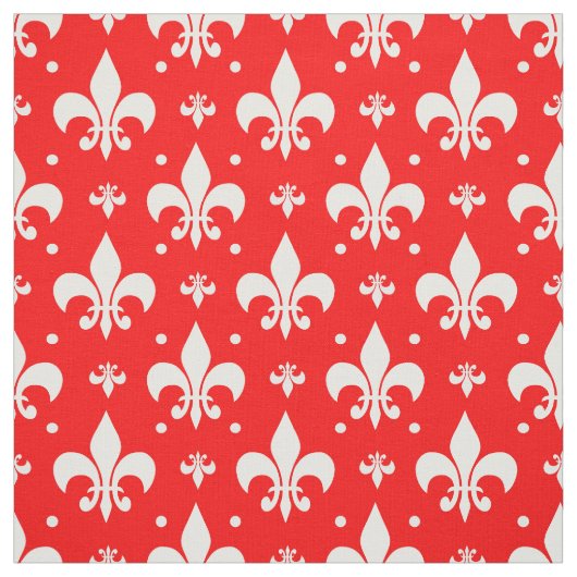 Red Fleur-de-lis-Muster Stoff (Muster)