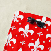 Red Fleur-de-lis-Muster Strandtuch (Beispiel)