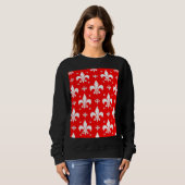 Red Fleur-de-lis-Muster Sweatshirt (Vorne ganz)