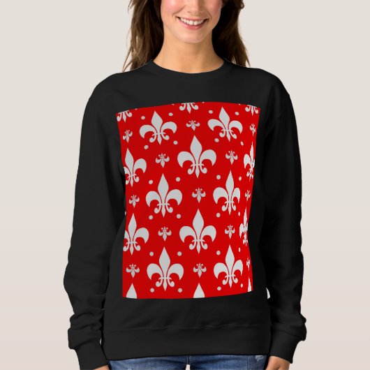 Red Fleur-de-lis-Muster Sweatshirt (Vorderseite)