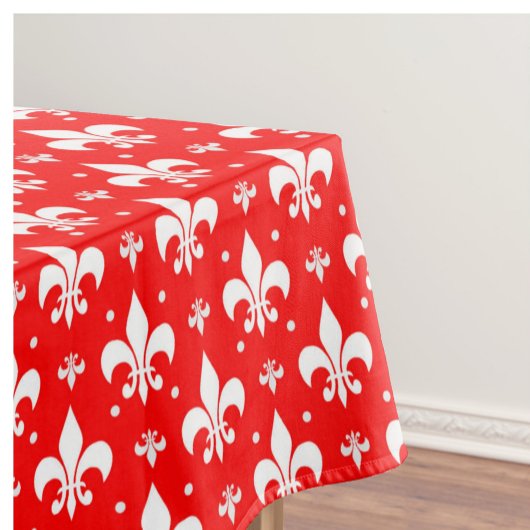 Red Fleur-de-lis-Muster Tischdecke