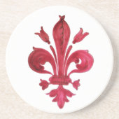 RED FLEUR DE LISE SANDSTEIN UNTERSETZER (Vorne)