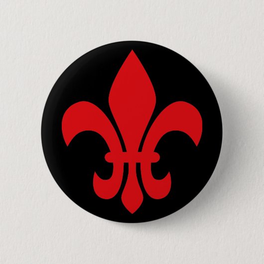 Red Fleur de Lys Button (Vorderseite)