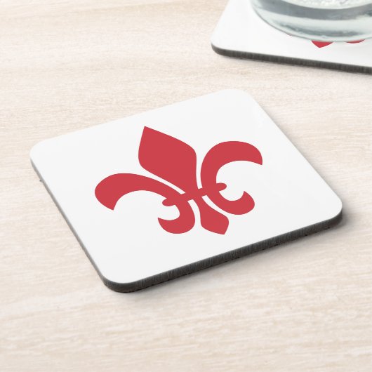 Red Fleur de Lys Getränkeuntersetzer (Linke Seite)