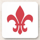 Red Fleur de Lys Getränkeuntersetzer (Vorderseite)