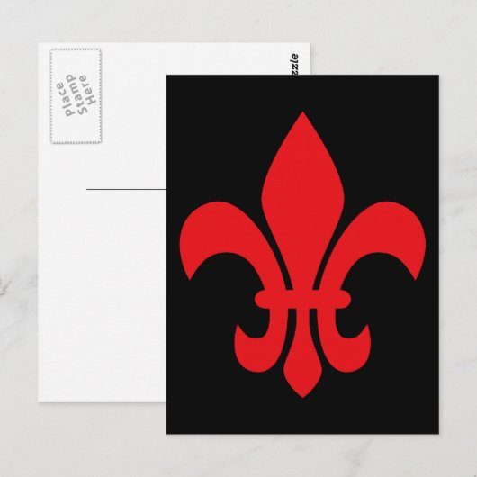 Red Fleur de Lys Postkarte (Vorne/Hinten)