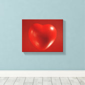 Red Floating Heart Wrapped Canvas Leinwanddruck (Insitu (Holzboden))