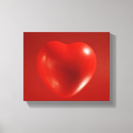 Red Floating Heart Wrapped Canvas Leinwanddruck (Vorderseite)