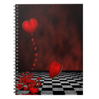 Red Floating Hearts Notebook Notizblock