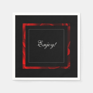 Red Floral Accent Modern Serviette