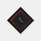 Red Floral Accent Modern Serviette (Ecke)