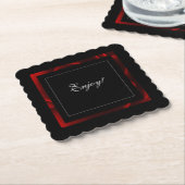 Red Floral Accent Modern Untersetzer (angewinkelt)