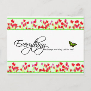 Red Floral - Alles läuft immer Postkarte